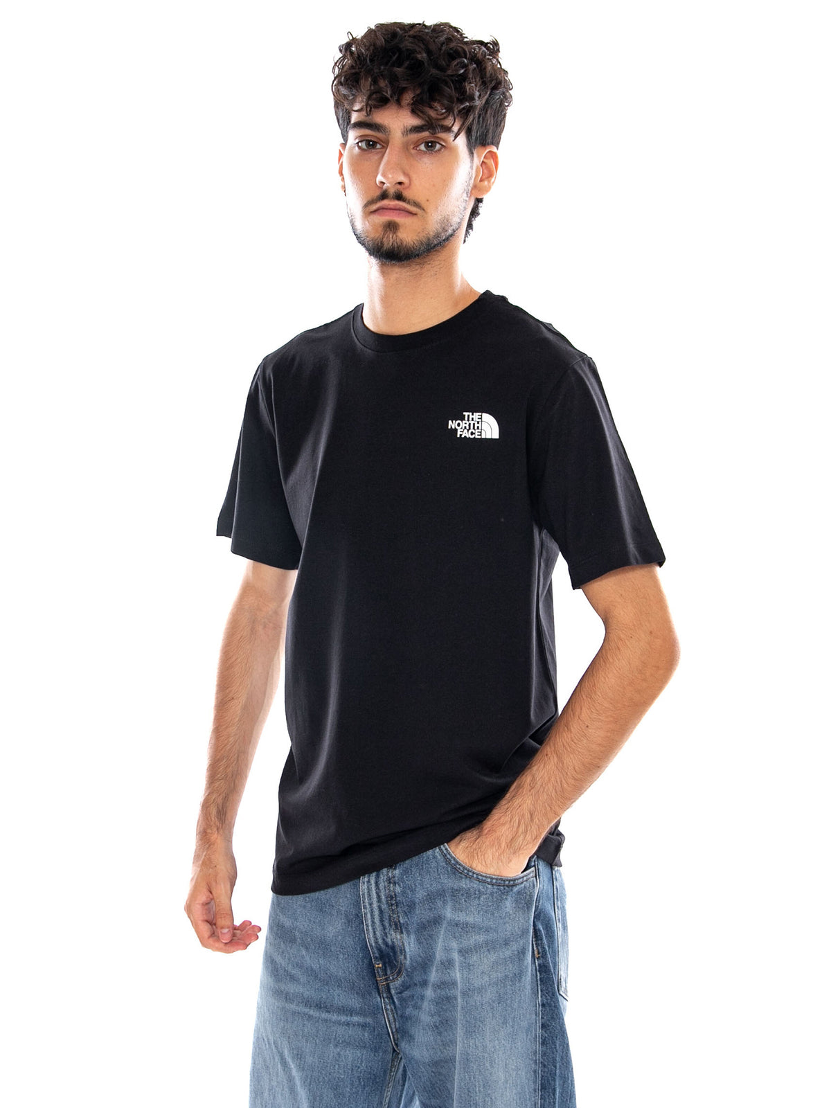 M EVO BOX NSE REG SS TNF BLACK / TNF WHITE - Maglietta Girocollo Uomo Nera NF0A8B6K KY41 THE NORTH FACE 
