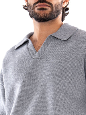 Thinking MU Aritz Knitted Sweater Grey - Maglione Uomo Grigio MKN00126 GRY THINKING MU 