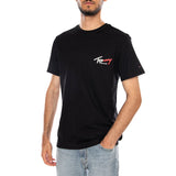 TJM SLIM SIGN CHEST SS TEE EXT BLACK - Maglietta Girocollo Uomo Nera  Uomo TOMMY HILFIGER