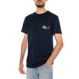 TJM SLIM SIGN CHEST SS TEE EXT DARK NIGHT NAVY - Maglietta Girocollo Uomo Blu  Uomo TOMMY HILFIGER