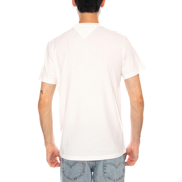 TJM SLIM SIGN CHEST SS TEE EXT ANCIENT WHITE - Maglietta Girocollo Uomo Bianca DM0DM22538 YBH TOMMY HILFIGER 