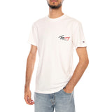 TJM SLIM SIGN CHEST SS TEE EXT ANCIENT WHITE - Maglietta Girocollo Uomo Bianca  Uomo TOMMY HILFIGER