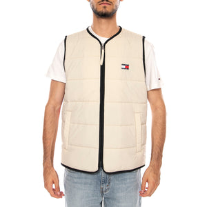 TJM FLAG QUILTED VEST CLASSIC BEIGE - Giacca Gilet Smanicato Uomo Beige DM0DM23069 ACI TOMMY HILFIGER 