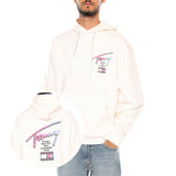 TJM RLX SIGNATURE HDIE EXT ANCIENT WHITE - Felpa con Cappuccio Uomo Bianca  Uomo TOMMY HILFIGER