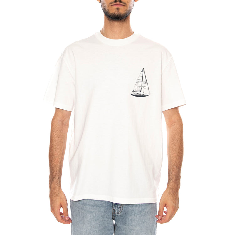 TJM RLX SAILBOAT SS TEE ECRU - Maglietta Girocollo Uomo Bianca DM0DM23184 YBL TOMMY HILFIGER 