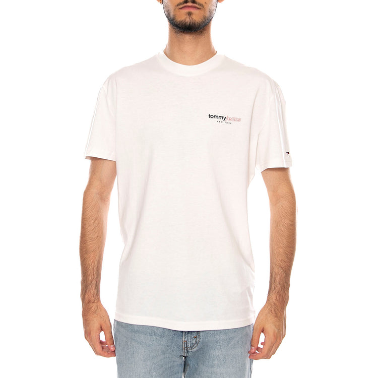 TJM REG DNA GRPHC SS T EXT ANCIENT WHITE - Maglietta Girocollo Uomo Bianca DM0DM23375 YBH TOMMY HILFIGER 