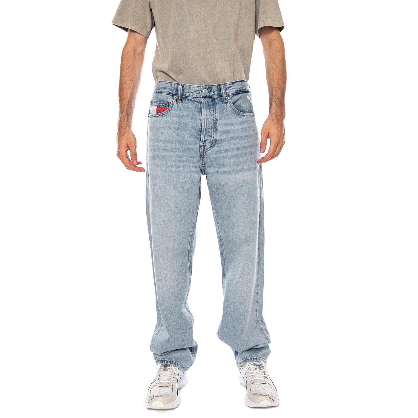 OTIS REGULAR STR CBF RWB CJ6013 DENIM LIGHT - Pantaloni Denim Jeans Uomo Blu DM0DM23654 1AB TOMMY HILFIGER 