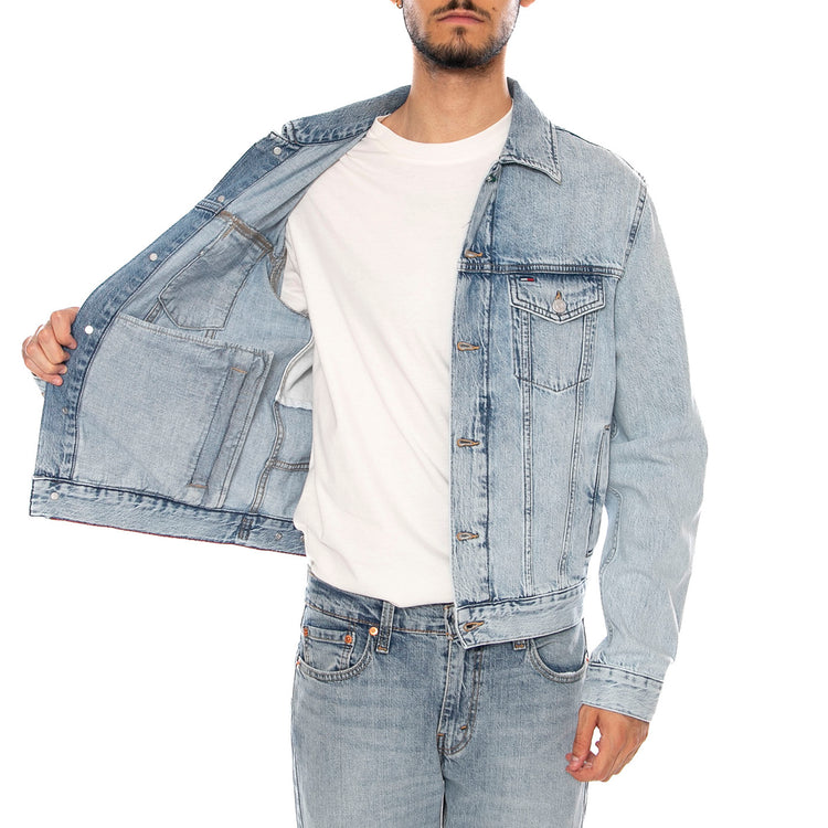 RYAN JACKET RWB CJ6013 DENIM LIGHT - Giacca Denim Jeans Uomo Blu DM0DM23657 1AB TOMMY HILFIGER 