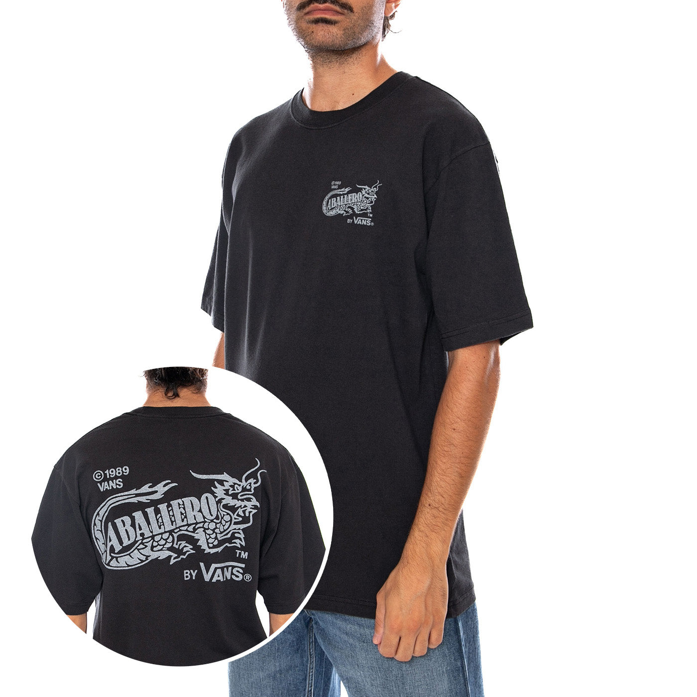 CABALLERO SS TEE - Maglietta Girocollo Uomo Nera VN000XHB BLK1 VANS 