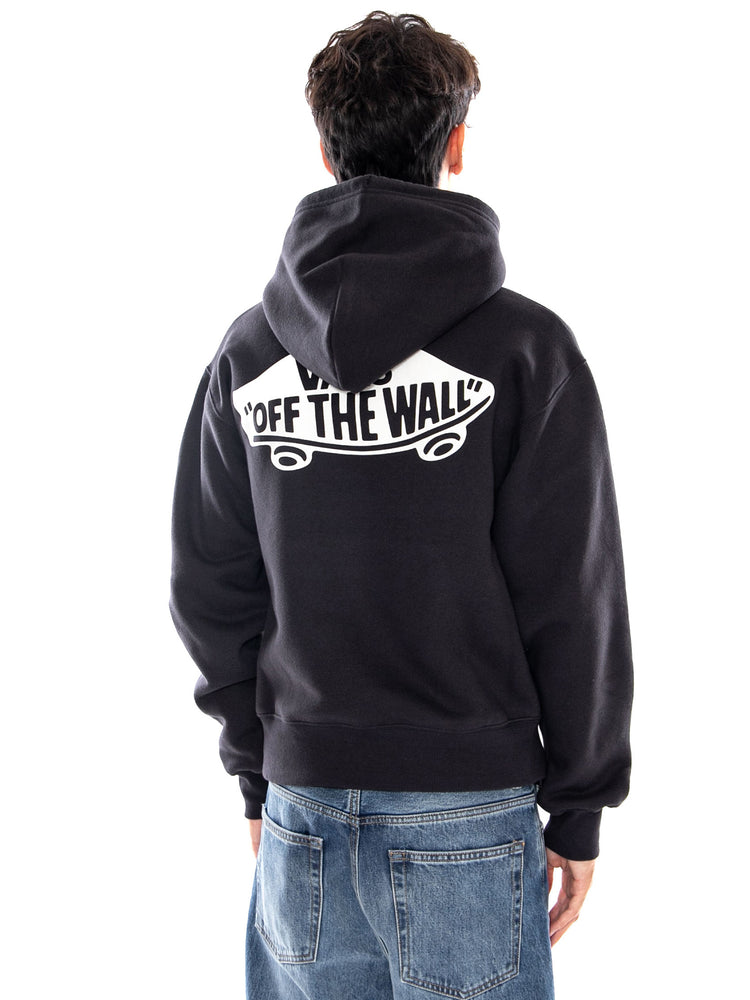 DOUBLE STANDARD PULLOVER BLACK / WHITE - Felpa con Cappuccio Uomo Nera VN00105K Y281 VANS 