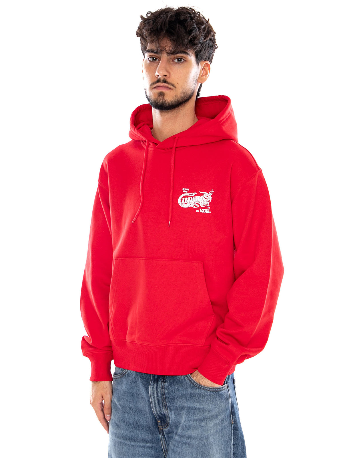 CABALLERO PULLOVER RACING RED - Felpa con Cappuccio Uomo Rossa VN0010DC IZQ1 VANS 