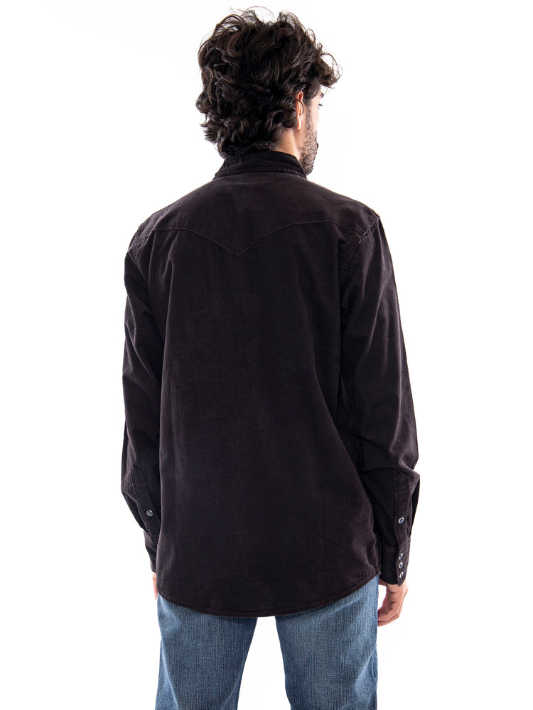 Wrangler Western Shirt Chocolate - Camicia Uomo Marrone Cioccolato 112386902 BRN WRANGLER 