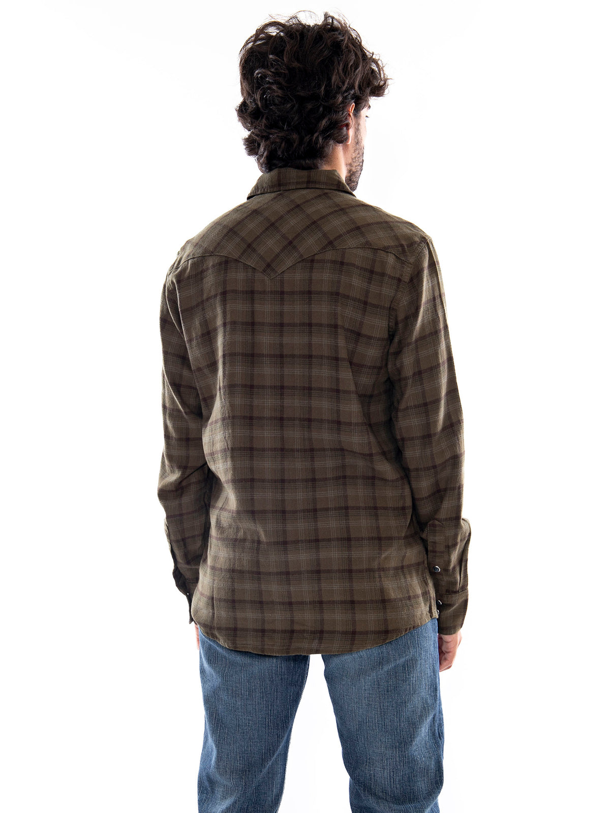 Wrangler Western Shirt Olive Night Green - Camicia Uomo Verde Oliva Scuro 112386996 GRN WRANGLER 