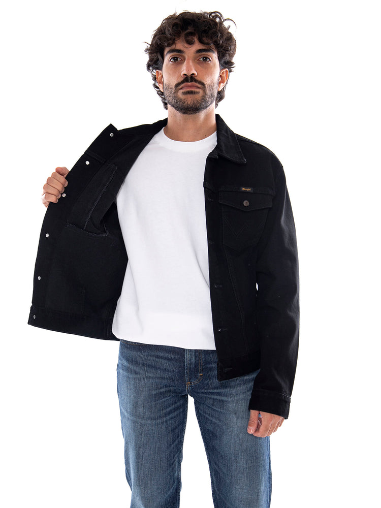 Wrangler Cowboy Cut Jacket Shadow Black - Giacca in Denim Uomo Nera 112387057 BLK WRANGLER 