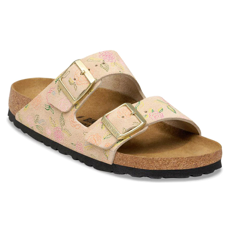 ARIZONA SUEDE LEATHER NARROW FIT SANDCASTLE FLOWER - Sandali Donna Beige 1031736 SDF BIRKENSTOCK 