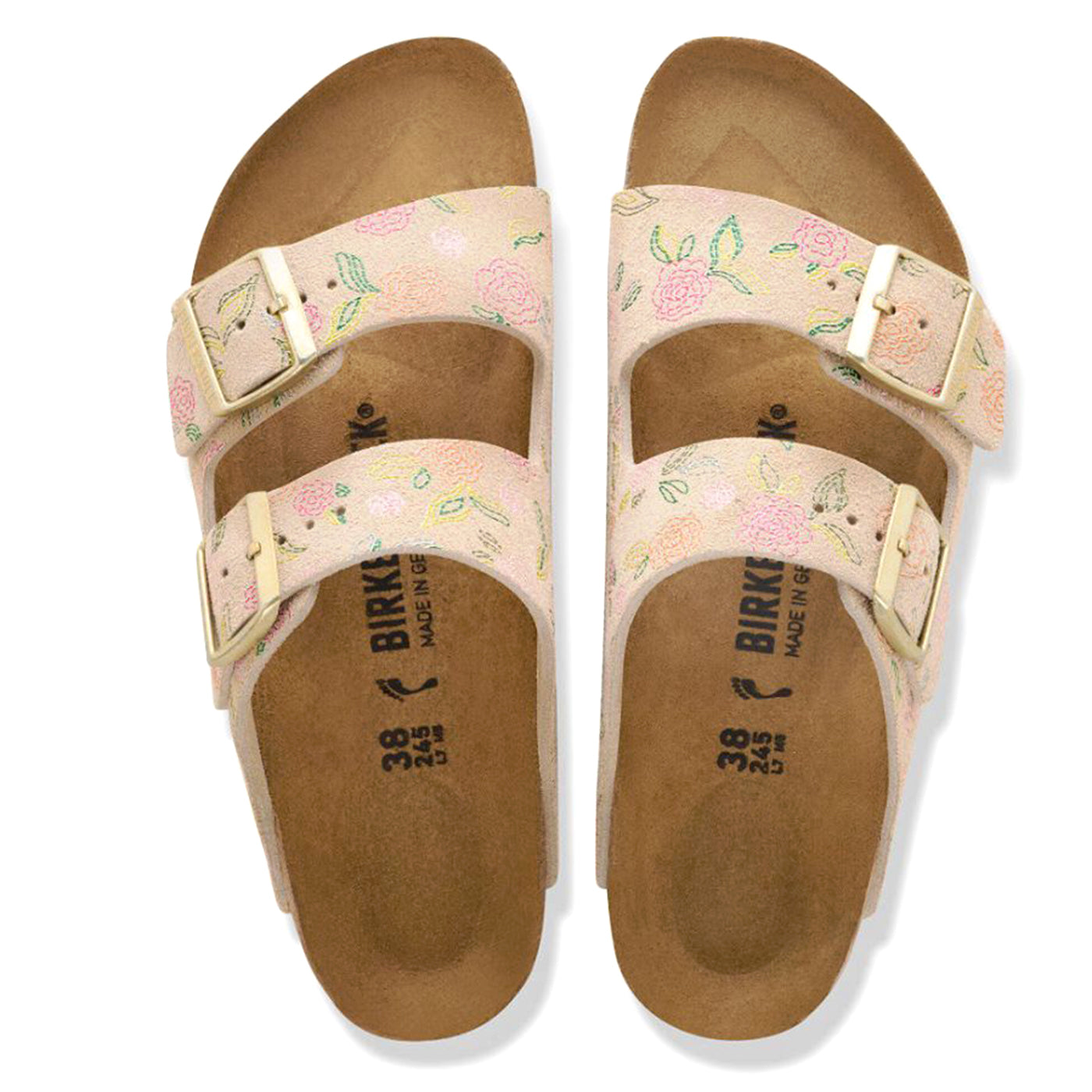 ARIZONA SUEDE LEATHER NARROW FIT SANDCASTLE FLOWER - Sandali Donna Beige 1031736 SDF BIRKENSTOCK 