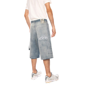 PANT. BERMUDA BAGGY T. DENIM BLUE DIRTY OLD - Bermuda Denim Jeans Uomo Blu R.BIANCO - C - DNMB LF6529 BLUESKIN 