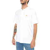 S/S CHASE PIQUE POLO WHITE - Herren-Poloshirt Weiß Herren CARHARTT WIP