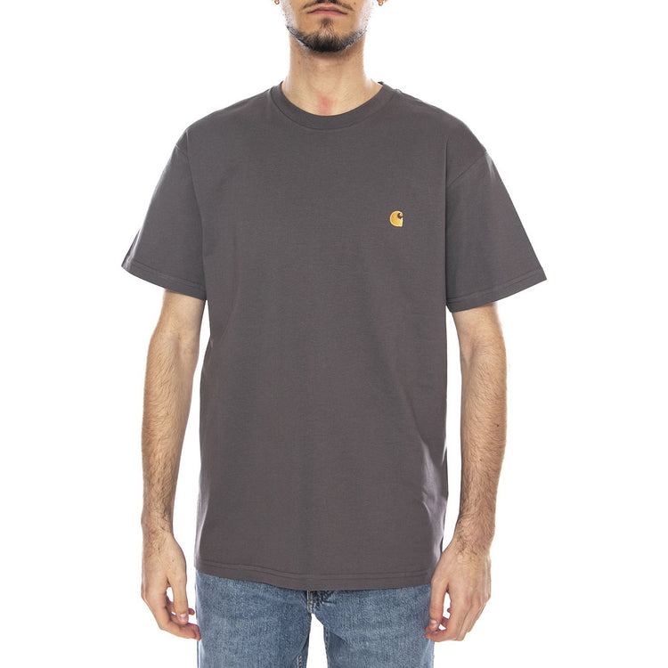 S/S CHASE T-SHIRT PORPHYRY / GOLD - Maglietta Girocollo Uomo I026391 3H5XX CARHARTT WIP 