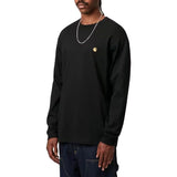 L/S CHASE T-SHIRT BLACK / GOLD - Rundhals-Langarmshirt Herren Schwarz CARHARTT WIP