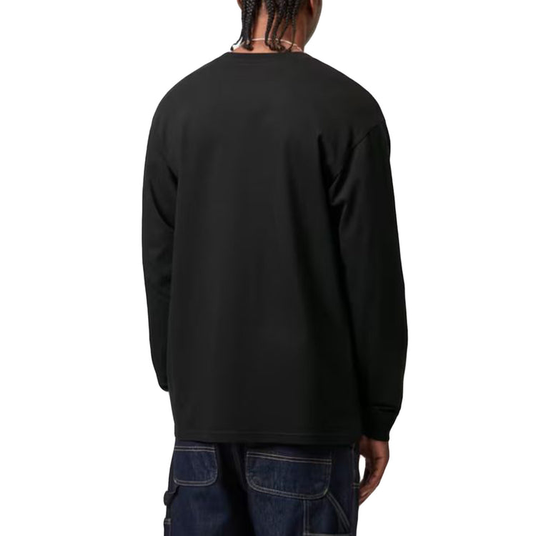 L/S CHASE T-SHIRT BLACK / GOLD - Maglietta Girocollo Maniche Lunghe Uomo Nera I026392 00FXX CARHARTT WIP 