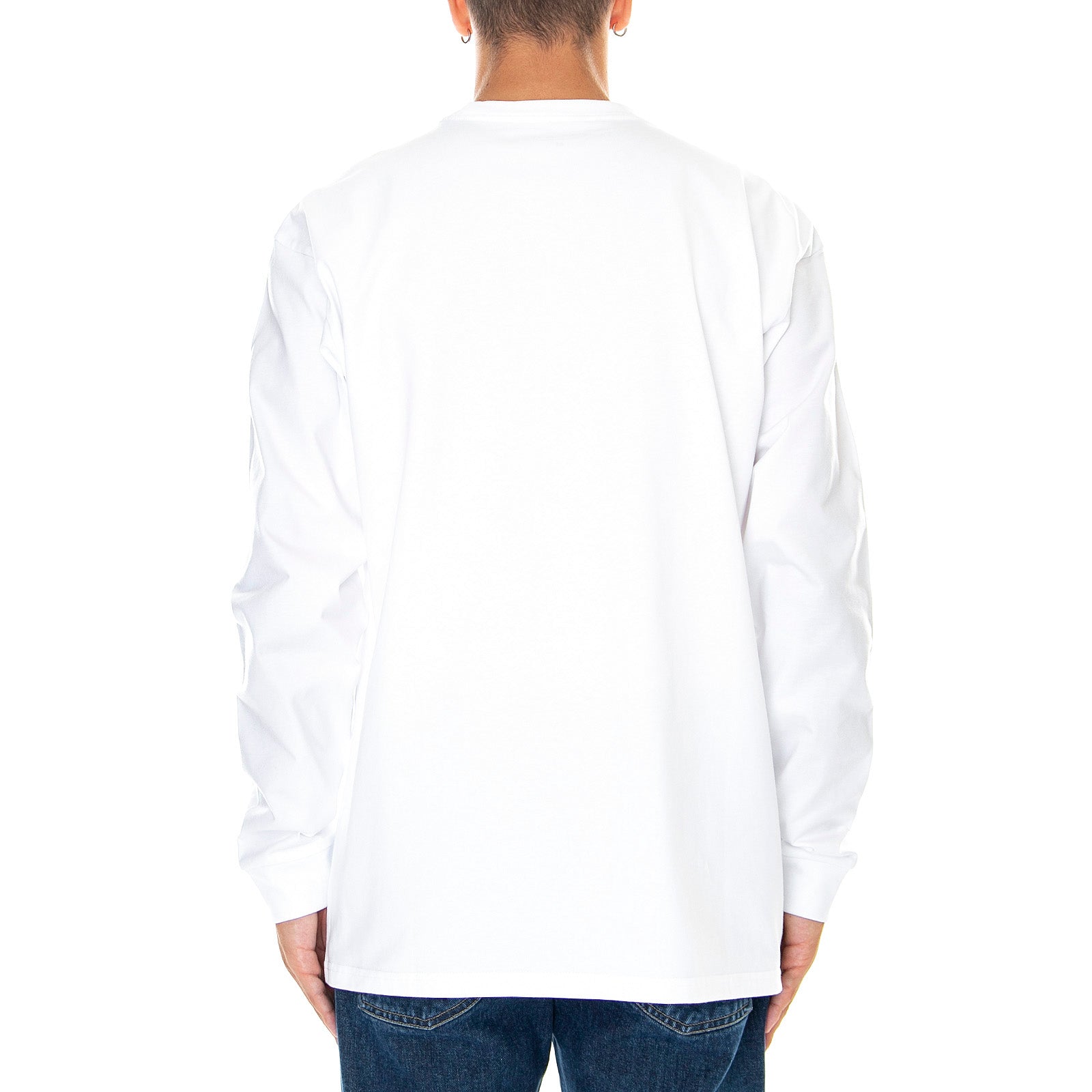 L/S CHASE T-SHIRT WHITE / GOLD - Maglietta Girocollo Maniche Lunghe Uomo Bianca I026392 00RXX CARHARTT WIP 