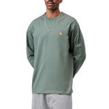 L/S CHASE T-SHIRT VELVET GREEN / GOLD - Langarm-Crewneck-Shirt Herren Grün Herren CARHARTT WIP
