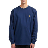 L/S CHASE T-SHIRT JUPITER / GOLD - Maglietta Girocollo Maniche Lunghe Uomo Blu  Uomo CARHARTT WIP