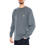L/S Chase T-Shirt Cozy Blau/Gold - Herren Langarm-T-Shirt mit Rundhalsausschnitt, blau, CARHARTT WIP