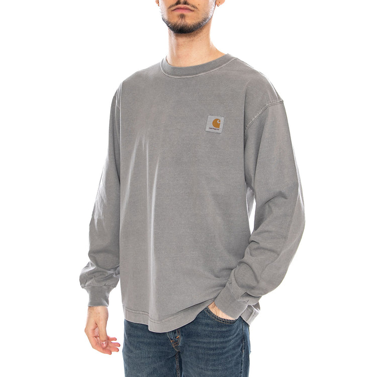 L/S Nelson T-Shirt Yosemite - Maglietta Girocollo Maniche Lunghe Uomo Grigia I029948 2LRGD CARHARTT WIP 
