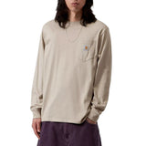 L/S POCKET T-SHIRT PUDDLE - Maglietta Girocollo Maniche Lunghe Uomo Grigia  Uomo CARHARTT WIP