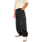 LANDON PANT BLACK, STONE WASHED - Pantaloni Denim Jeans Oversize Uomo Neri  Uomo CARHARTT WIP