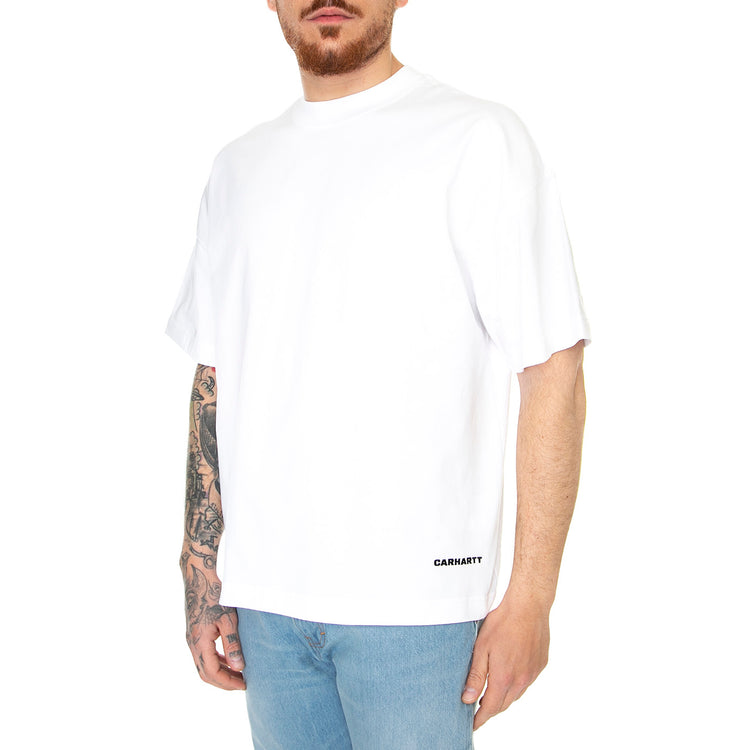 S/S LINK SCRIPT T-SHIRT WHITE / BLACK - Maglietta Girocollo Uomo Bianca I031373 00AXX CARHARTT WIP 