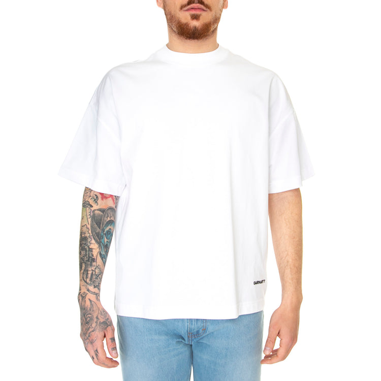 S/S LINK SCRIPT T-SHIRT WHITE / BLACK - Maglietta Girocollo Uomo Bianca I031373 00AXX CARHARTT WIP 
