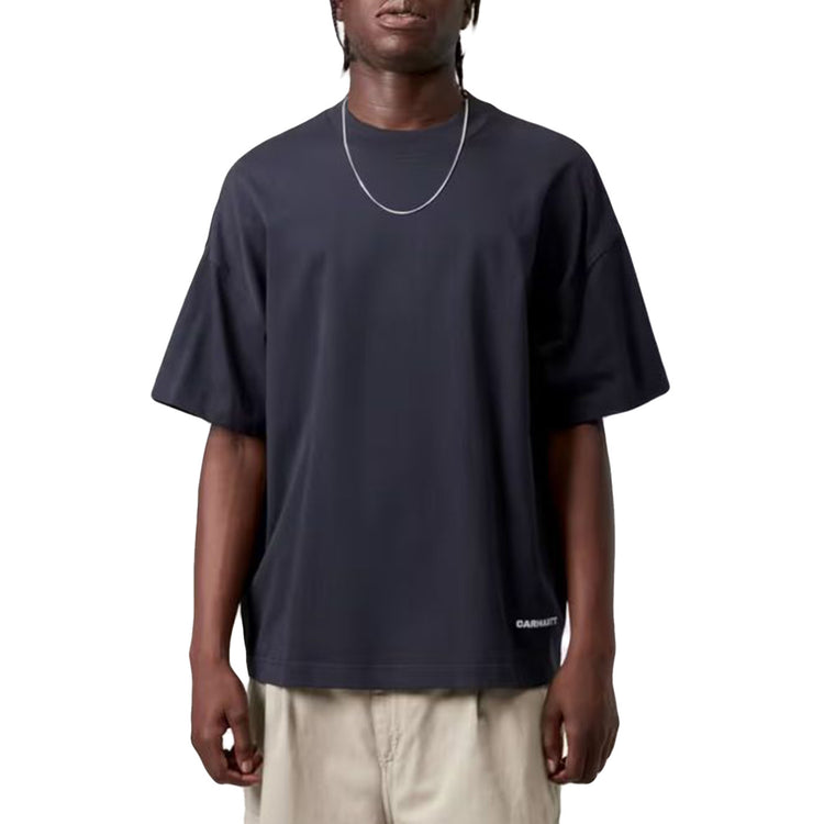 S/S LINK SCRIPT T-SHIRT DARK NAVY / WHITE - Maglietta Girocollo Uomo Blu I031373 00BXX CARHARTT WIP 