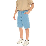 SINGLE KNEE SHORT BLUE, HEAVY STONE BLEACHED - Bermuda Denim Jeans Herren Blau CARHARTT WIP