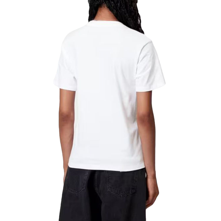 W' S/S POCKET T-SHIRT WHITE / BLACK - Maglietta Girocollo Donna Bianca I032215 02XX CARHARTT WIP 