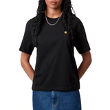 W' S/S CHASE T-SHIRT BLACK / GOLD - Rundhals-T-Shirt Damen Schwarz Damen CARHARTT WIP