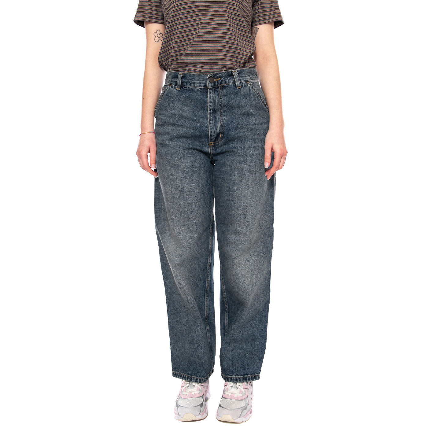 W' Brandon Single Knee Pant Blu - Pantaloni Denim Jeans Donna Blu I034225 014L CARHARTT WIP 