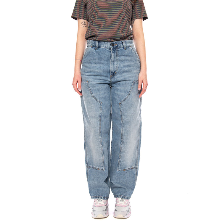 W' Brandon Double Knee Pant Blu - Pantaloni Denim Jeans Donna Blu I034462 01UR CARHARTT WIP 