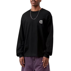 L/S MIND YOUR HEAD T-SHIRT BLACK - Maglietta Girocollo Maniche Lunghe Uomo Nera I035999 89XX CARHARTT WIP 