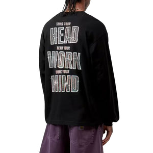 L/S MIND YOUR HEAD T-SHIRT BLACK - Maglietta Girocollo Maniche Lunghe Uomo Nera I035999 89XX CARHARTT WIP 