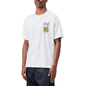 S/S CLOVER T-SHIRT WHITE - Maglietta Girocollo Uomo Bianca I036011 02XX CARHARTT WIP 