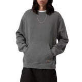 TORION SWEAT BLACK / GRIND WASH - Felpa Girocollo Uomo Nera Washed  Uomo CARHARTT WIP