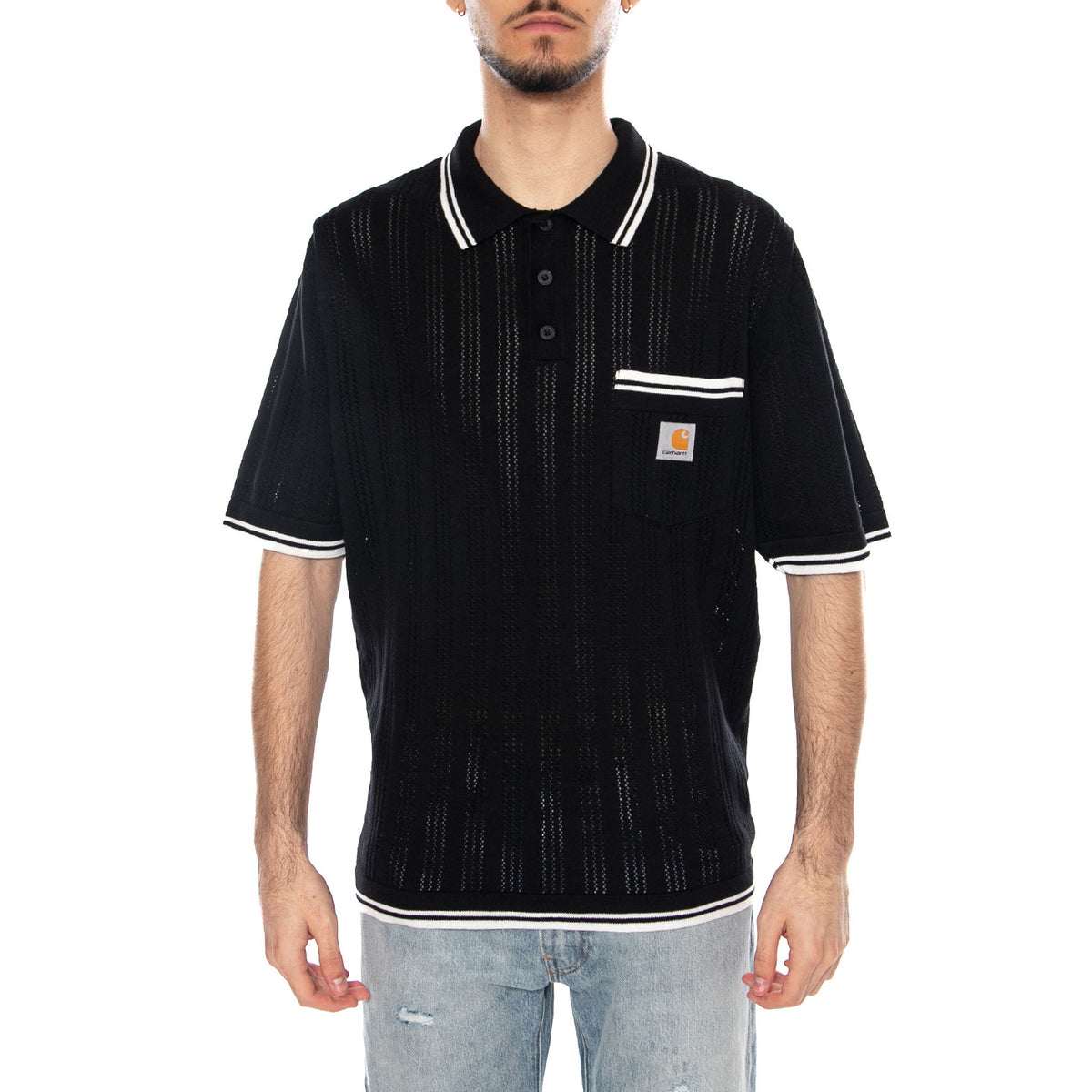 S/S Ramsey Polo Black / Was - Polo Uomo Nera I036168 K02XX CARHARTT WIP 