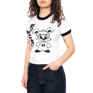 W' S/S IP Ringer T-Shirt White / Black - Maglietta Girocollo Donna Bianca I036392 00AXX CARHARTT WIP 