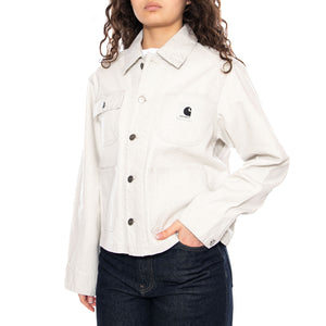 W' Mercer Chore Coat Mercer Stripe, Graphite - Giacca Donna Grigio Chiaro I036511 3OK35 CARHARTT WIP 