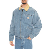 OG Detroit Jacket Blue/Dusty H Brown - Giacca Denim Jeans Uomo Blu  Uomo CARHARTT WIP