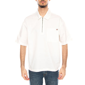 Dickies Mens Short Sleeve Ranch Quarter Zip Shirt Whitecap Grey - Maglietta Maniche Corte Uomo Bianca DK0A883 PIC481 DICKIES 