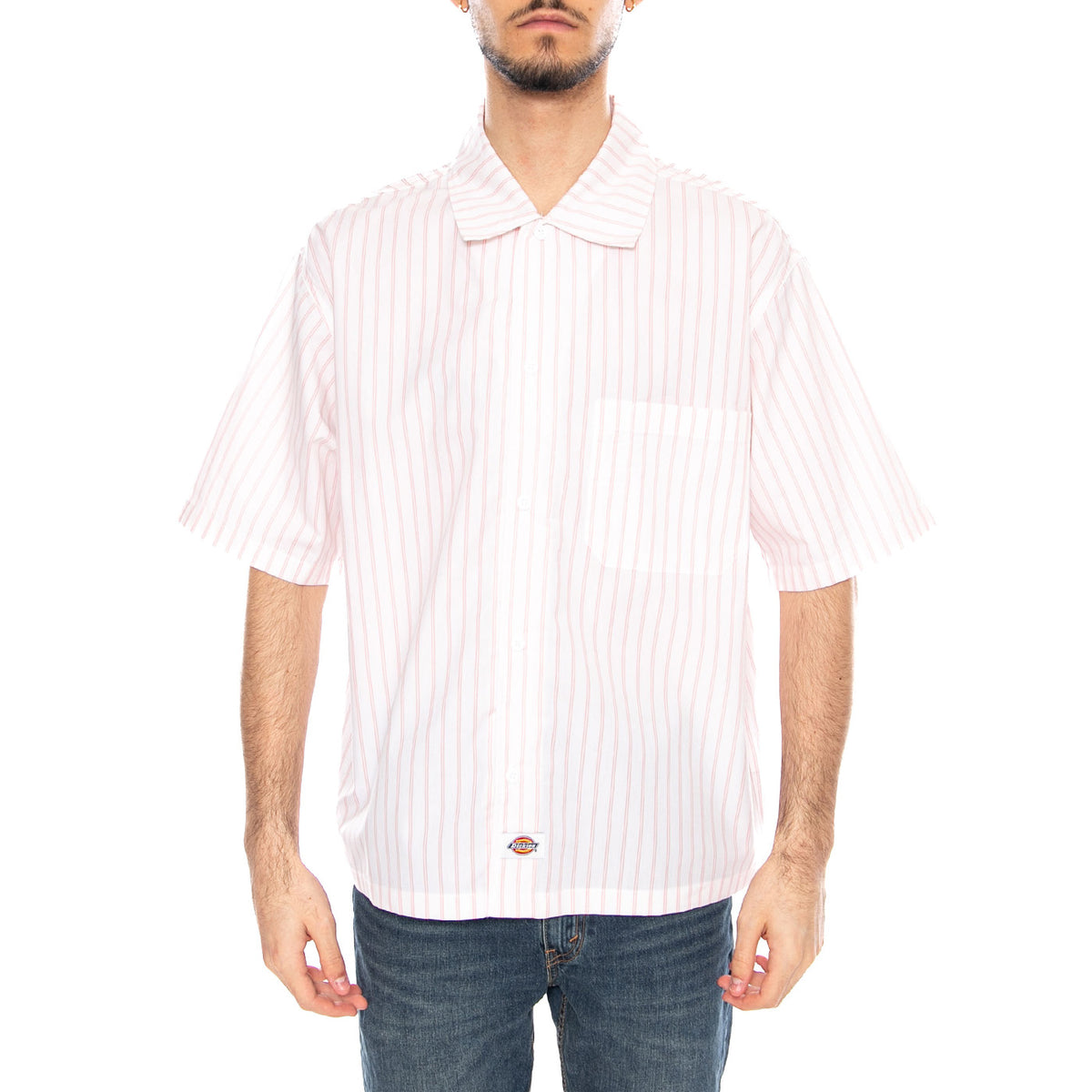 Venedocia Stripe Shirt White Stripe - Camicia Maniche Corte Uomo Bianca DK0A88GU 0WH DICKIES 